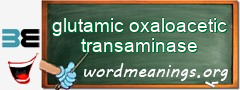 WordMeaning blackboard for glutamic oxaloacetic transaminase